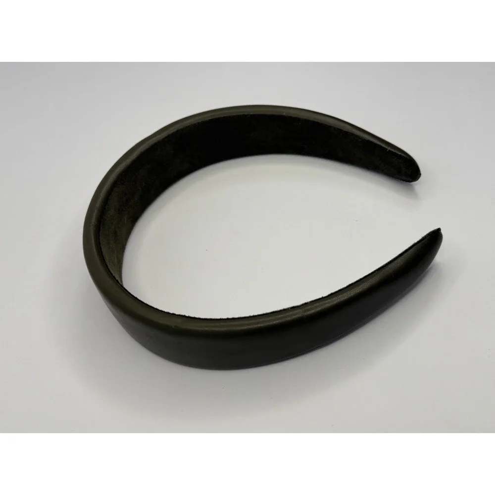 Olive‎ Green Padded Faux Leather Headband Wide Matte Hair Accessory Minimalist